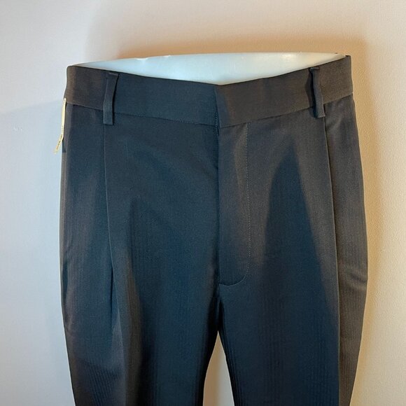 Haggar Original Slacks Mens Two Tone Herringbone Black Pleated Pants - 36/29 NWT - Picture 2 of 5